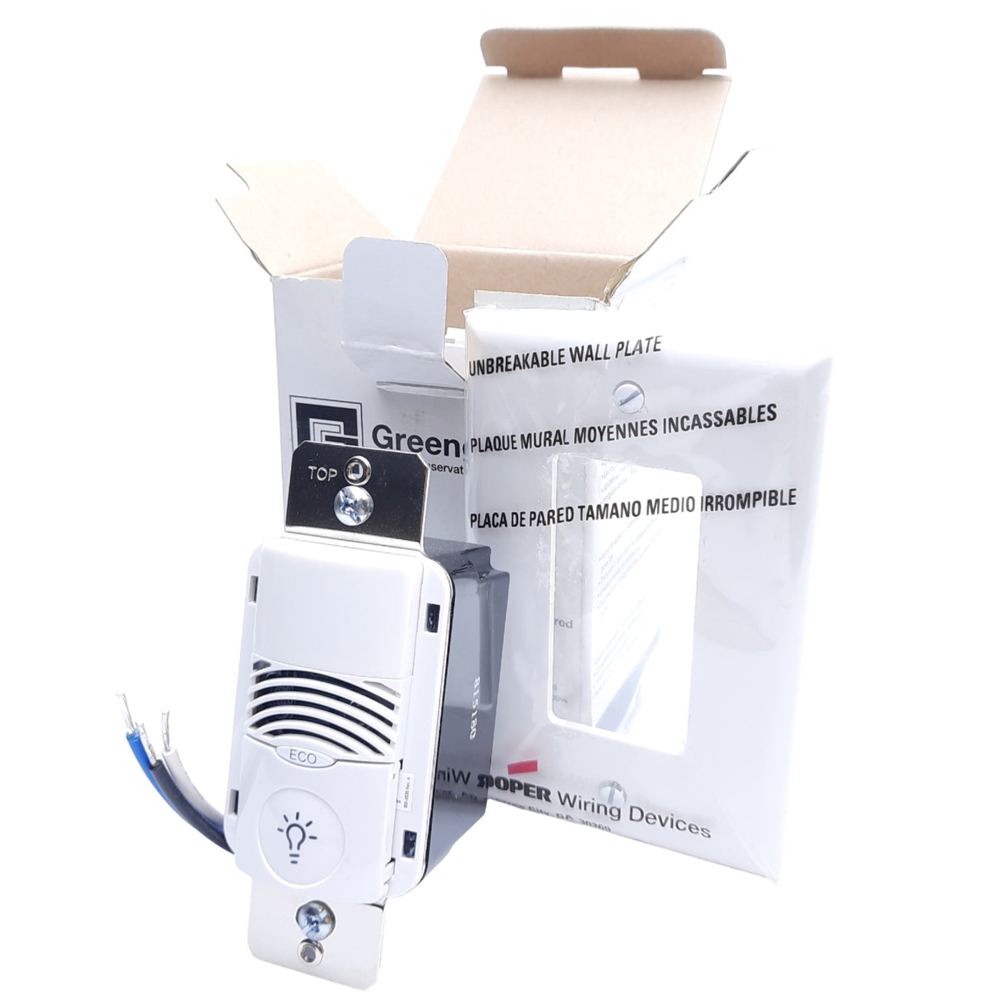 New Greengate ONW-D-1001-MV-N-W Dual Tech Wall Switch Sensor,120-277 VAC 1000sq. ft