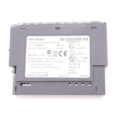 Used Allen Bradley 1734-IE4C POINT I/O Input Module, 4-Channel, 0/4-20mA In, 24VDC