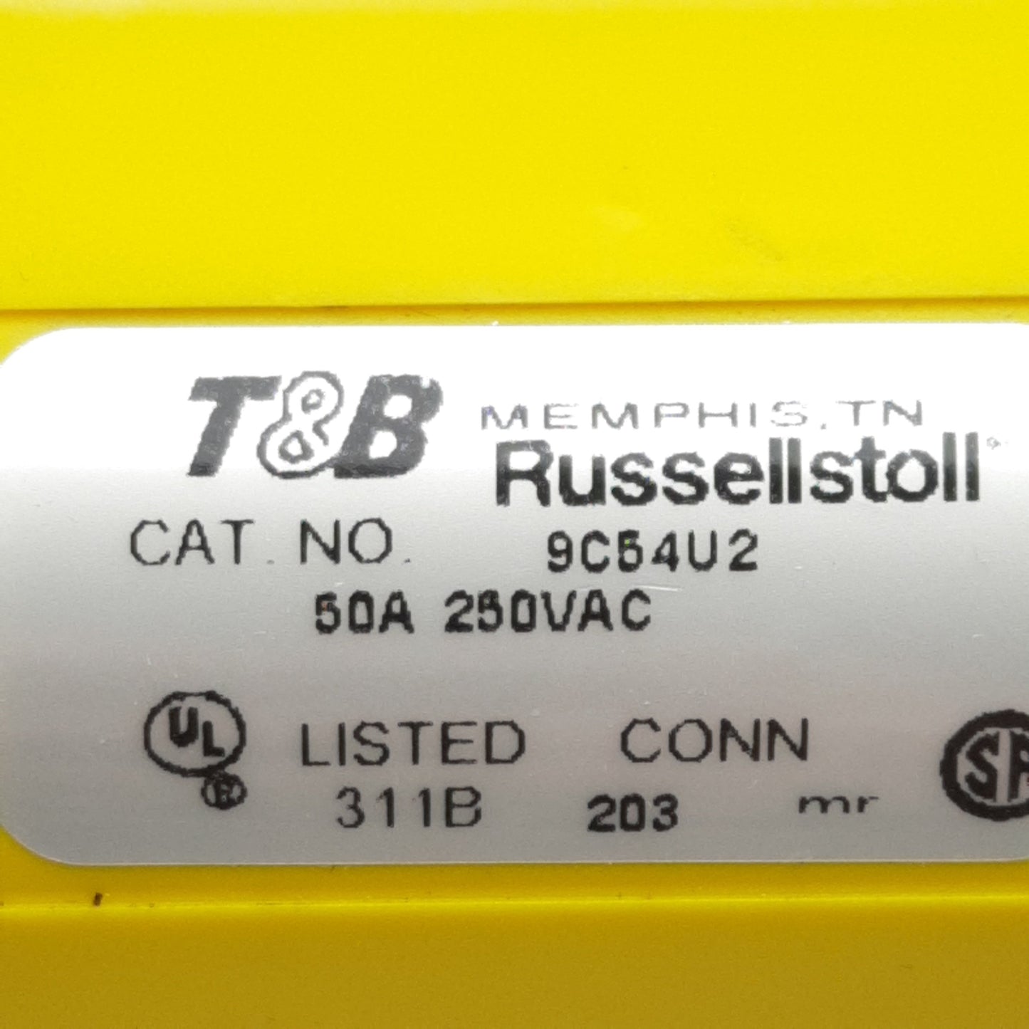 New Thomas&Betts 9C54U2 Connector, 3P/4W Female, 3Phase 50A 250VAC, ø20mm ID