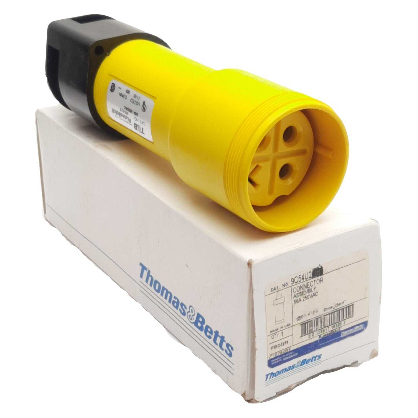 New Thomas&Betts 9C54U2 Connector, 3P/4W Female, 3Phase 50A 250VAC, ø20mm ID