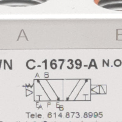 Used AKO Pinch C-16739-A Solenoid Valve, 3/2-Way NO, 20-120psi, 1/4in NPT, 24VDC Coil