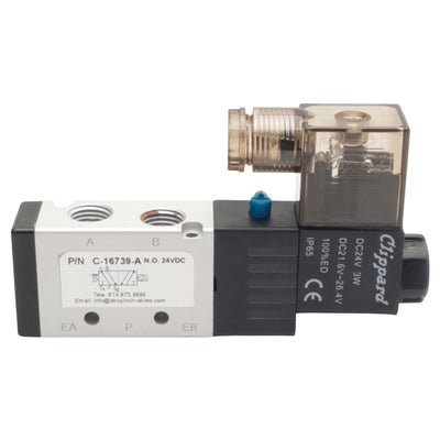 Used AKO Pinch C-16739-A Solenoid Valve, 3/2-Way NO, 20-120psi, 1/4in NPT, 24VDC Coil