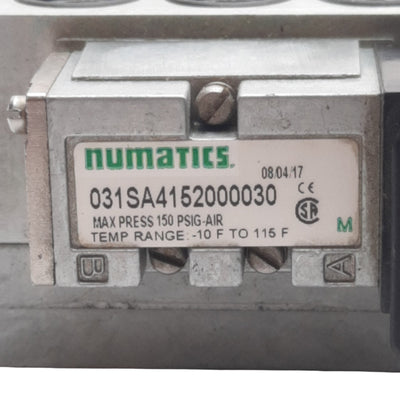 Used ASCO/Numatics 031SA4152000030 Solenoid Valve, 1/8 in NPTF, Coil 110-120 VAC
