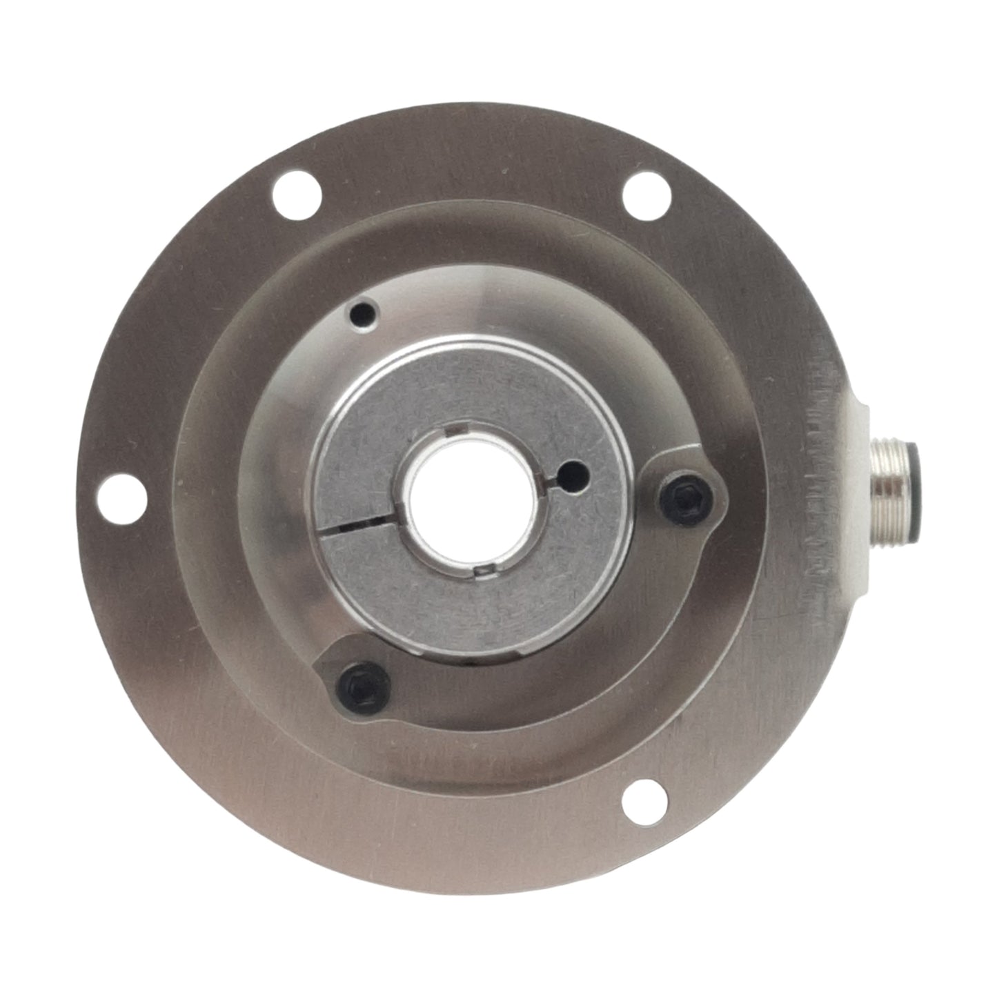 Used Turck 100033525 Rotary Encoder, 60-Pulse, ø2" Shaft ø1/2" Bore, 30VDC, M12 5-Pin