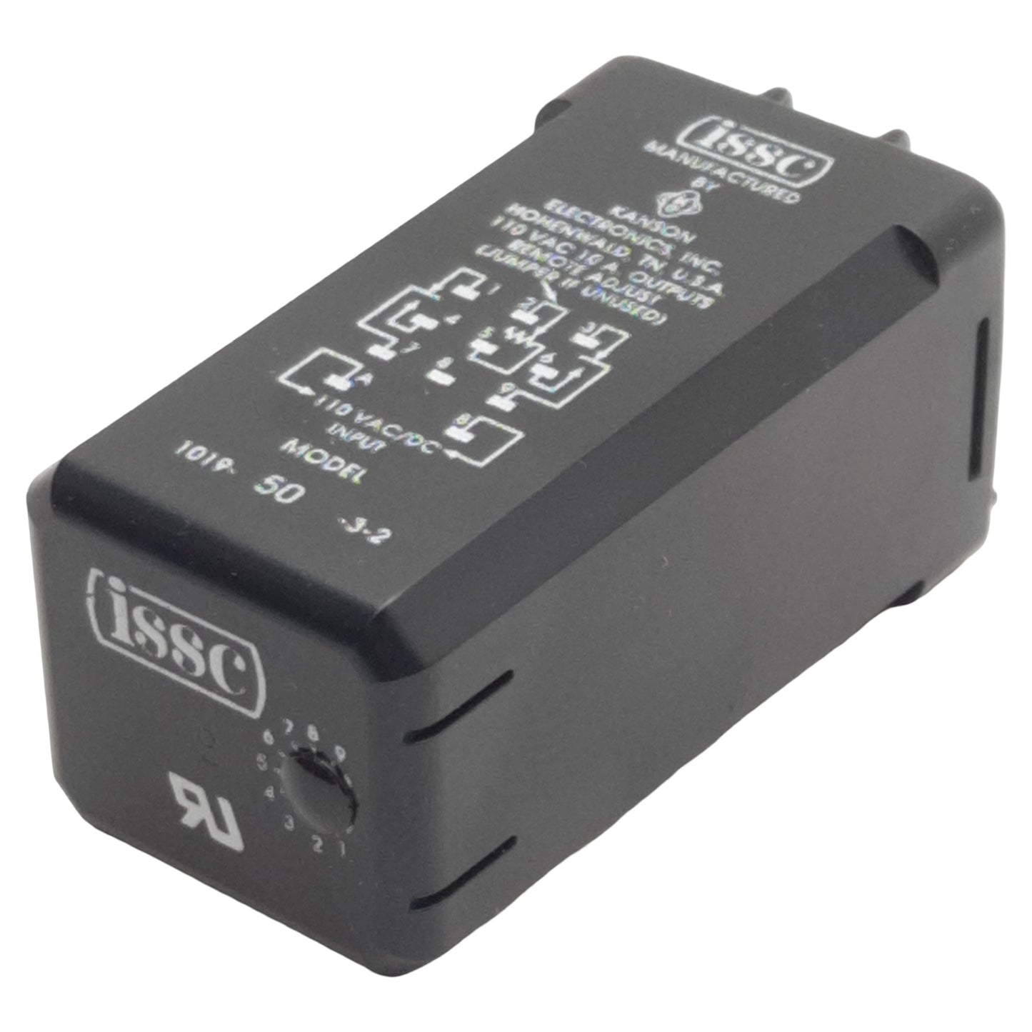 New ISSC 1019-50-3-2 Solid-State Delay Timer, 0.06-50sec, 110VAC/VDC In, 11-Pin