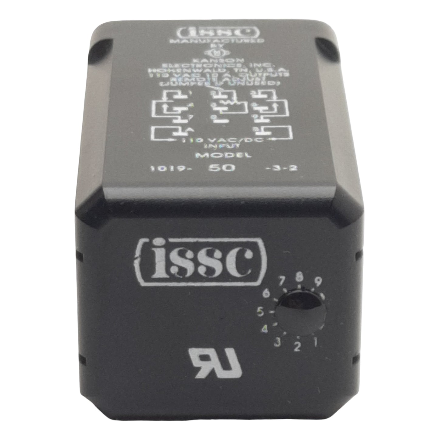 New ISSC 1019-50-3-2 Solid-State Delay Timer, 0.06-50sec, 110VAC/VDC In, 11-Pin