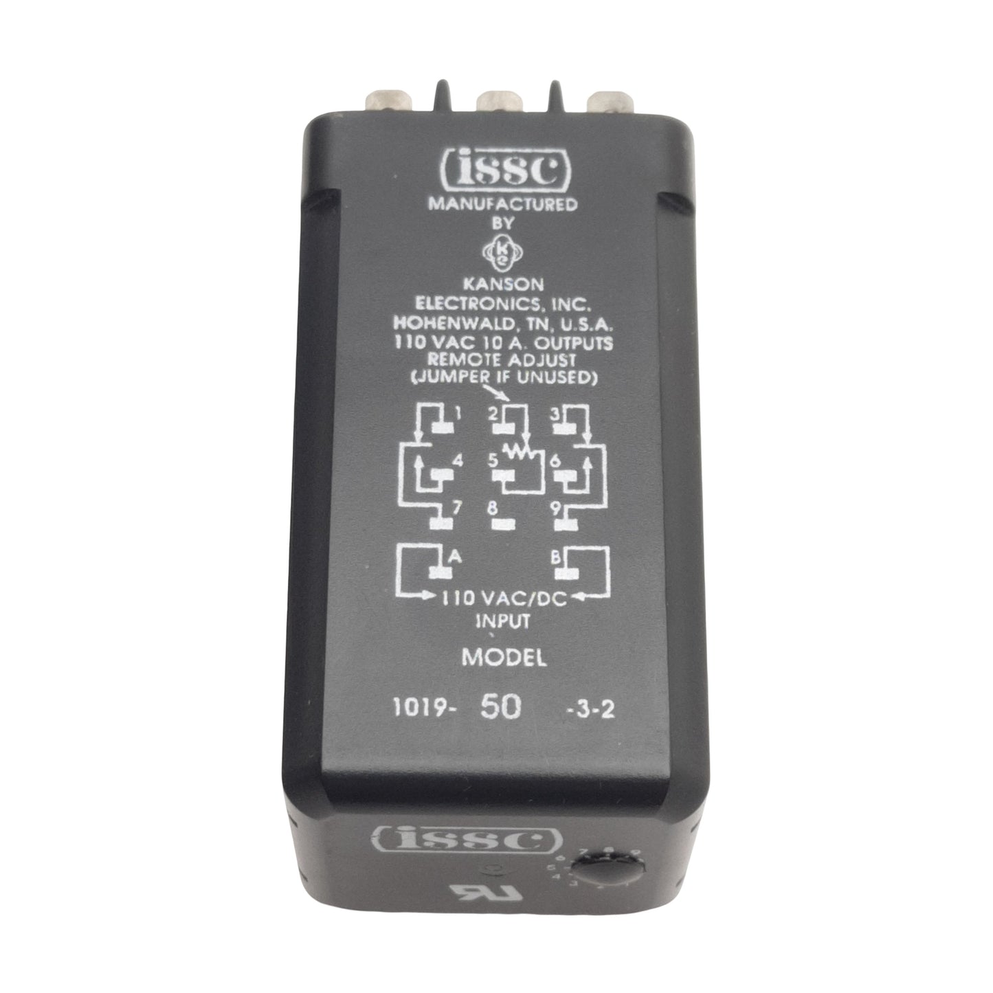 New ISSC 1019-50-3-2 Solid-State Delay Timer, 0.06-50sec, 110VAC/VDC In, 11-Pin