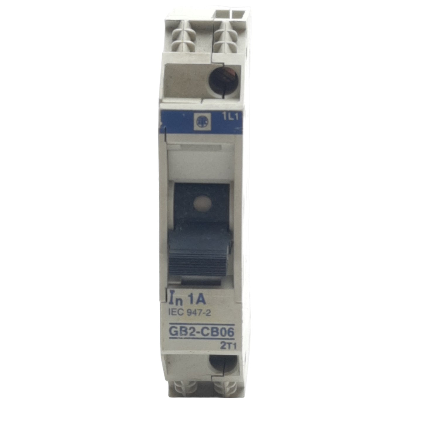 Used Telemecanique GB2-CB06 Circuit Breaker, 60 VDC 277 VAC, 1 Pole, 1A, Clip Mount