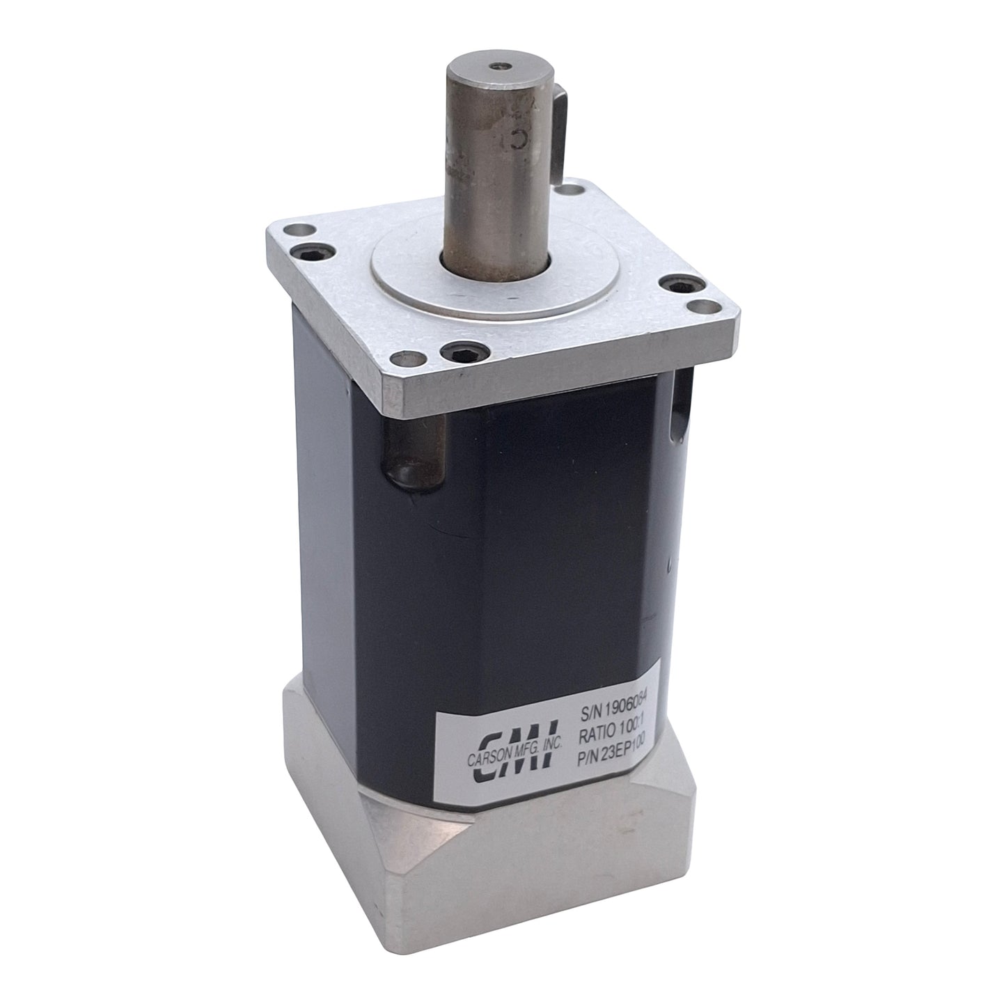 Used Carson 23EP100 Eliminator Planetary Gearbox 100:1 308in-lbs ø5/8in Shaft NEMA 23