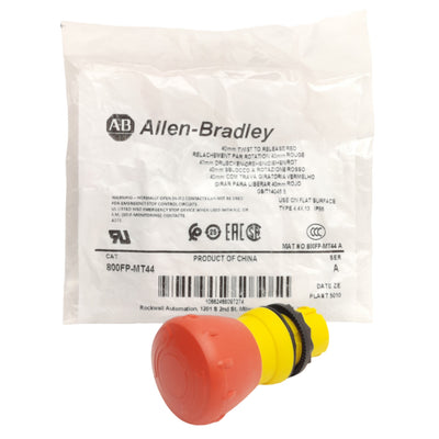 New Allen Bradley 800FP-MT44 E-Stop Operator, 22mm PB, 40mm Mushroom, Twist Release