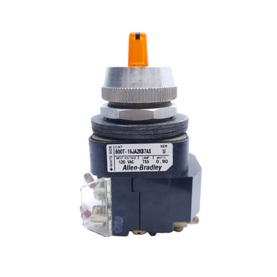 Used Allen Bradley 800T-16JA2KB7AX Switch Selector 3-Position, 1NO-1NC 120V AC