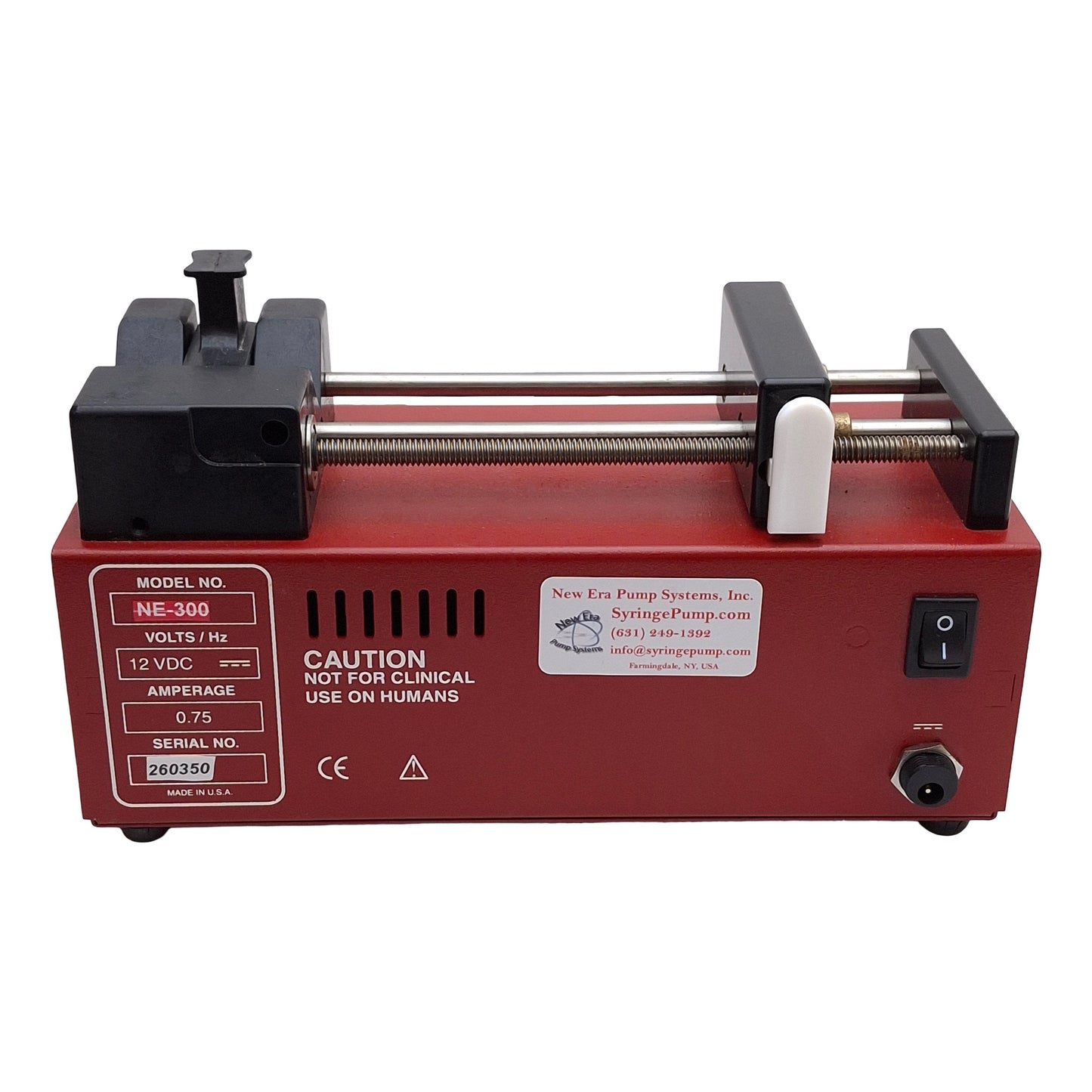 Used New Era NE-300 InfusionONE Syringe Pump, mm/mL/µL per min/hr, 12VDC 0.75A