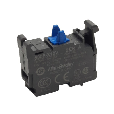 New Allen Bradley 800F-X10V Pushbutton Contact Block 1NO-LV 600V 2.5A, 22.5mm PB