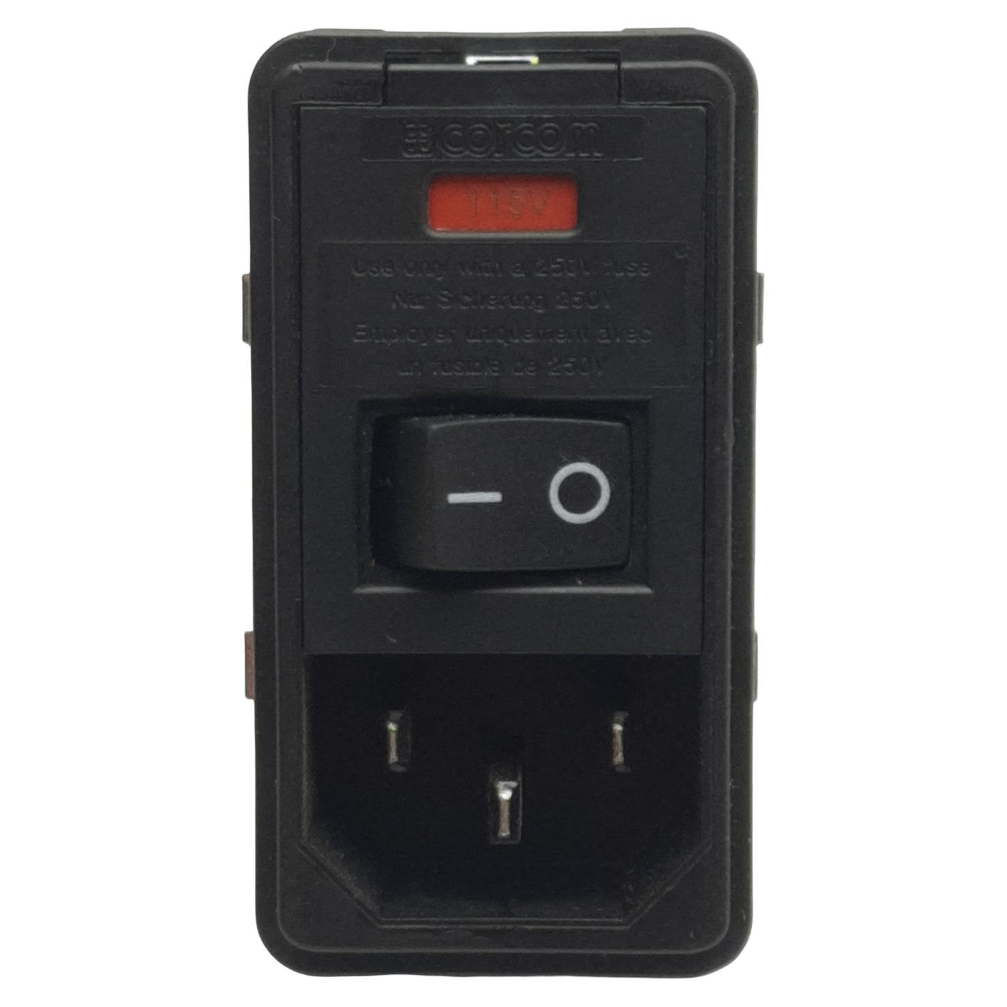 Used TE Corcom PS0SXSSXA Power Entry Module, DPST, 10A 120/250VAC, 0.187in FASTON Out