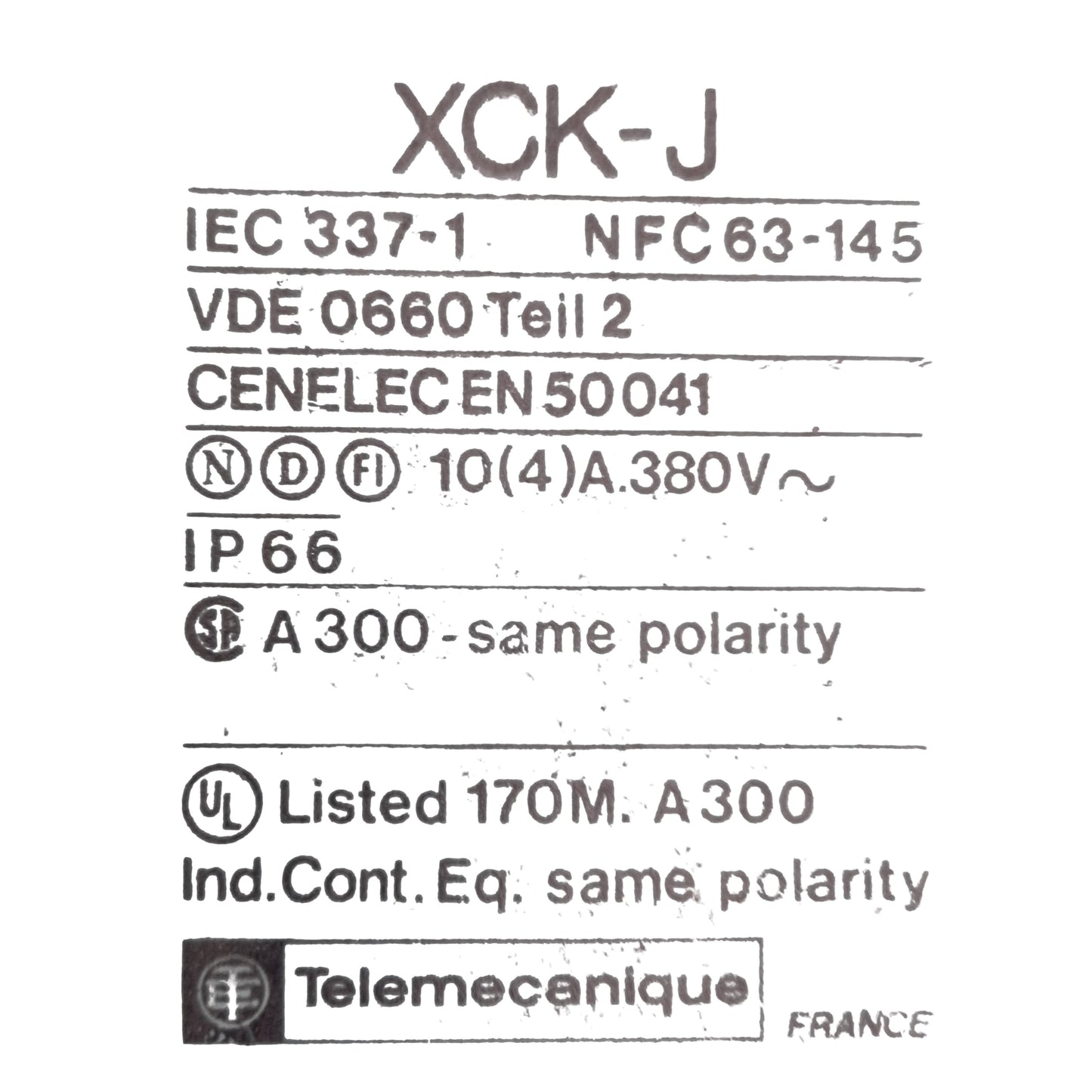 Used Telemecanique NFC63-145 Limit Switch, Current Type AC, Switch Style Rotary