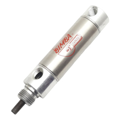 Used Bimba 061-DQ Pneumatic Cylinder, ø7/8in Bore, 1in Stroke, 1/8in NPT, 250psi