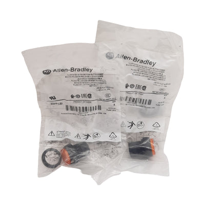 New Lot of 2 Allen Bradley 800FP-LE0 Extended Pushbutton, Illuminated Amber, 22mm