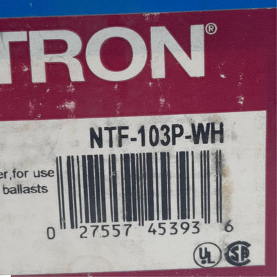 New Lutron NTF-103P-WH 3 Way Fluorescent Dimmer, 120VAC 8A, For FDB/ECO ballasts