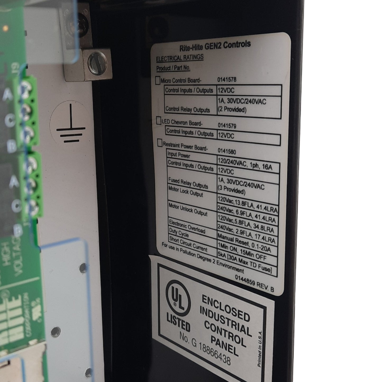 New Rite Hite 863.102 CBSHR5 Dock Lock Control Box, 115VAC Input, 7.0 FLA, HP 0.25