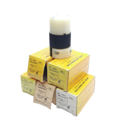 New Lot of 5 Hubbell HBL5669C Insulgrip Connector Body, Straight Blade 15A 250VAC/DC
