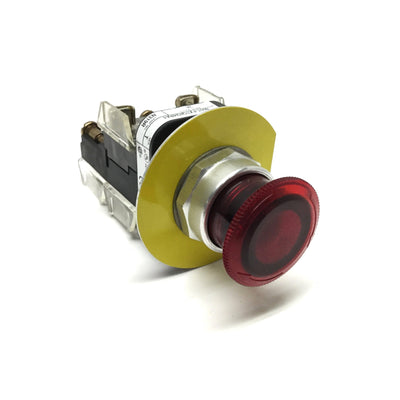 Used Allen Bradley 800T-FXTQH24RA1 Illuminated LED Emergency E-Stop 24VAC/DC 2NC-1NO