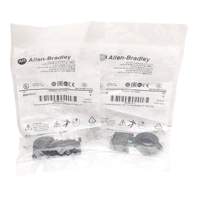 New Lot of 2 Allen Bradley 800F-PX10 Contact Block w/ Latch, 1N.O., 10A 600VAC, 22mm