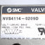 Used SMC NVS4114-0209D Solenoid Valve, Spring Return, 150PSI, 1/4in NPTF, 120VAC Coil