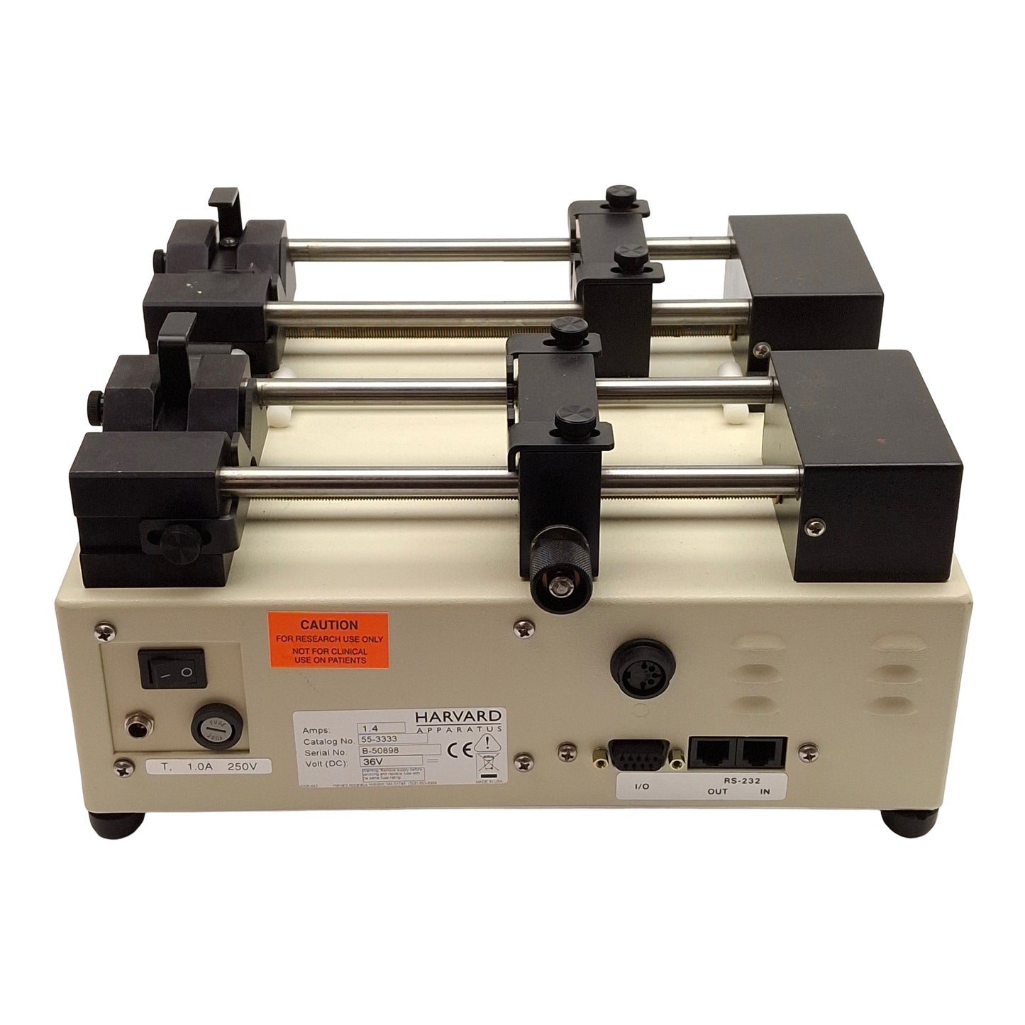Used Harvard Apparatus 55-3333 Dual Syringe Pump, 0.0004µL/hr-106.6mL/min, 36VDC