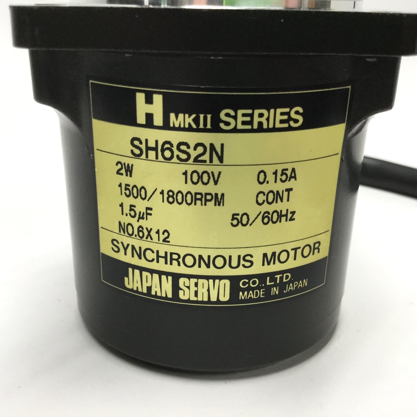 Used Japan Servo SH6S2N HMK II Synchronous Reluctance Motor 100V 50/60Hz 1500/1800RPM