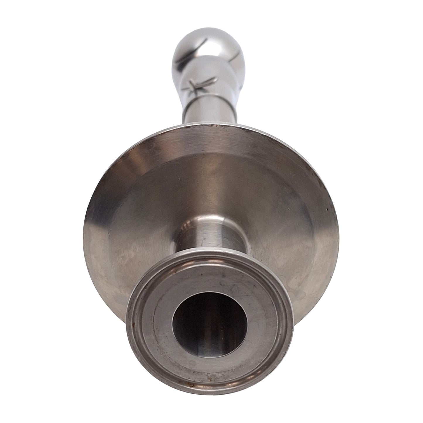 Used Rotating CIP Spray Ball, Stainless Steel, ø45mm Ball, 12.5in Long, 1in Tri-Clamp