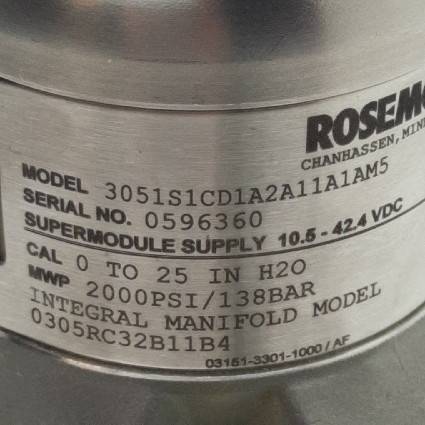 New Rosemount 3051S1CD1A2A11A1AM5 Pressure Transmitter 42.4VDC In, 20mA Out, 2000psi