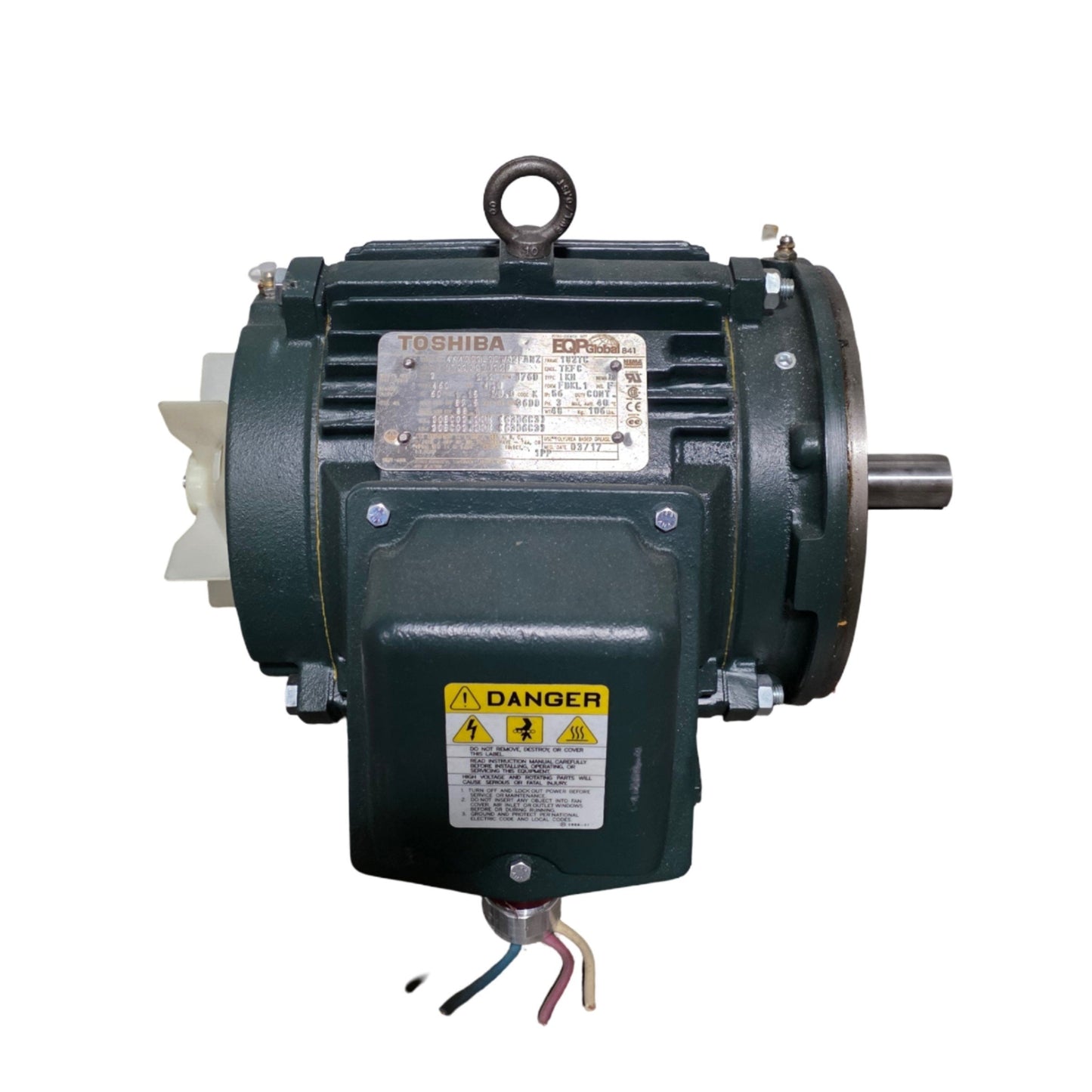 Used Toshiba 4K4003L3ZVA2FANZ EQP Global 841 General Purpose Motor 3HP, 460VAC, 182TC