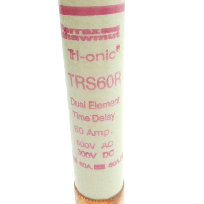 New Lot of 3 Ferraz Shawmut TRS60R Tri-onic Time Delay Fuse, 60A 600VAC 300VDC