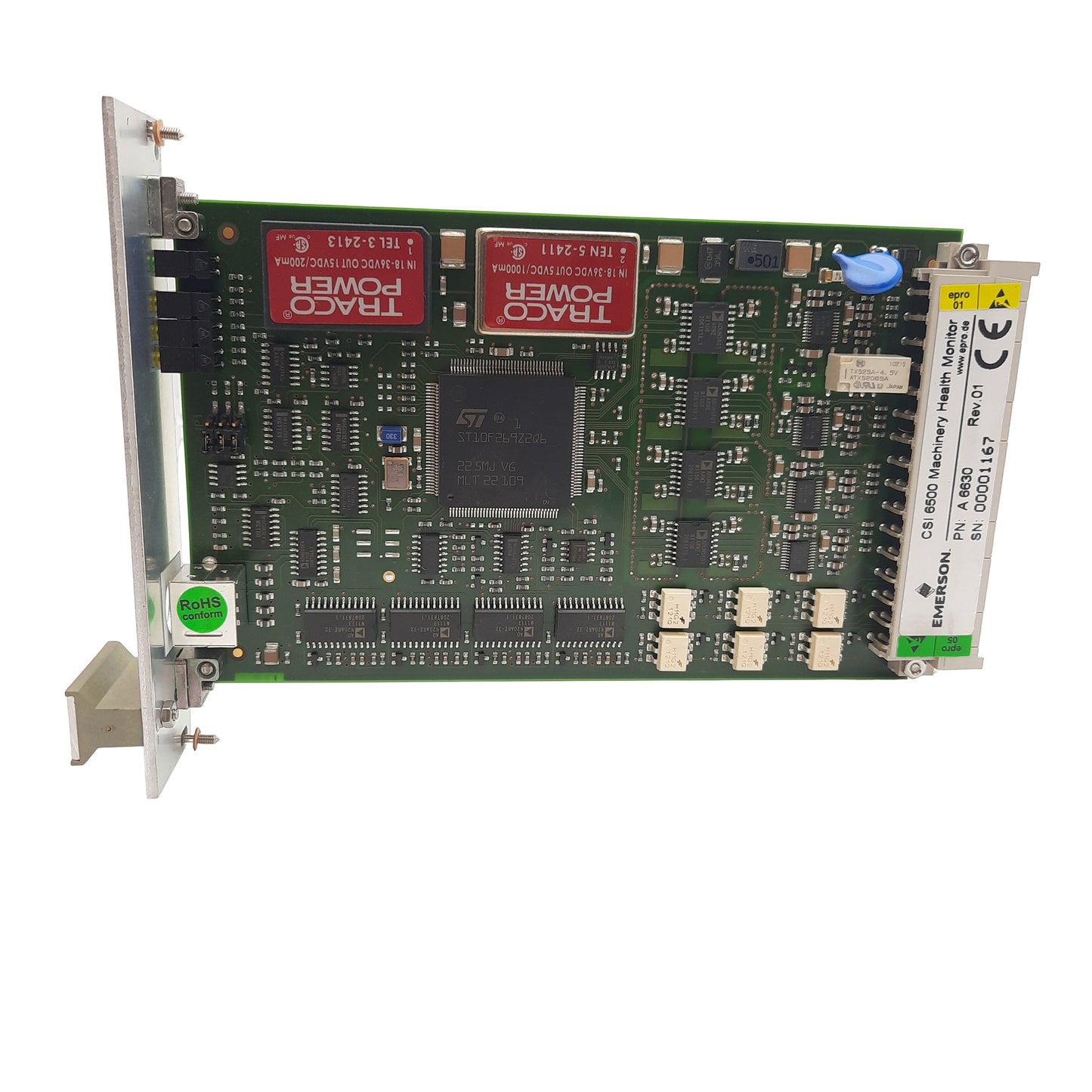 Used Emerson A6630 Temperature Monitor T/C & RTD Input, 0/4...20mA Output, RS232