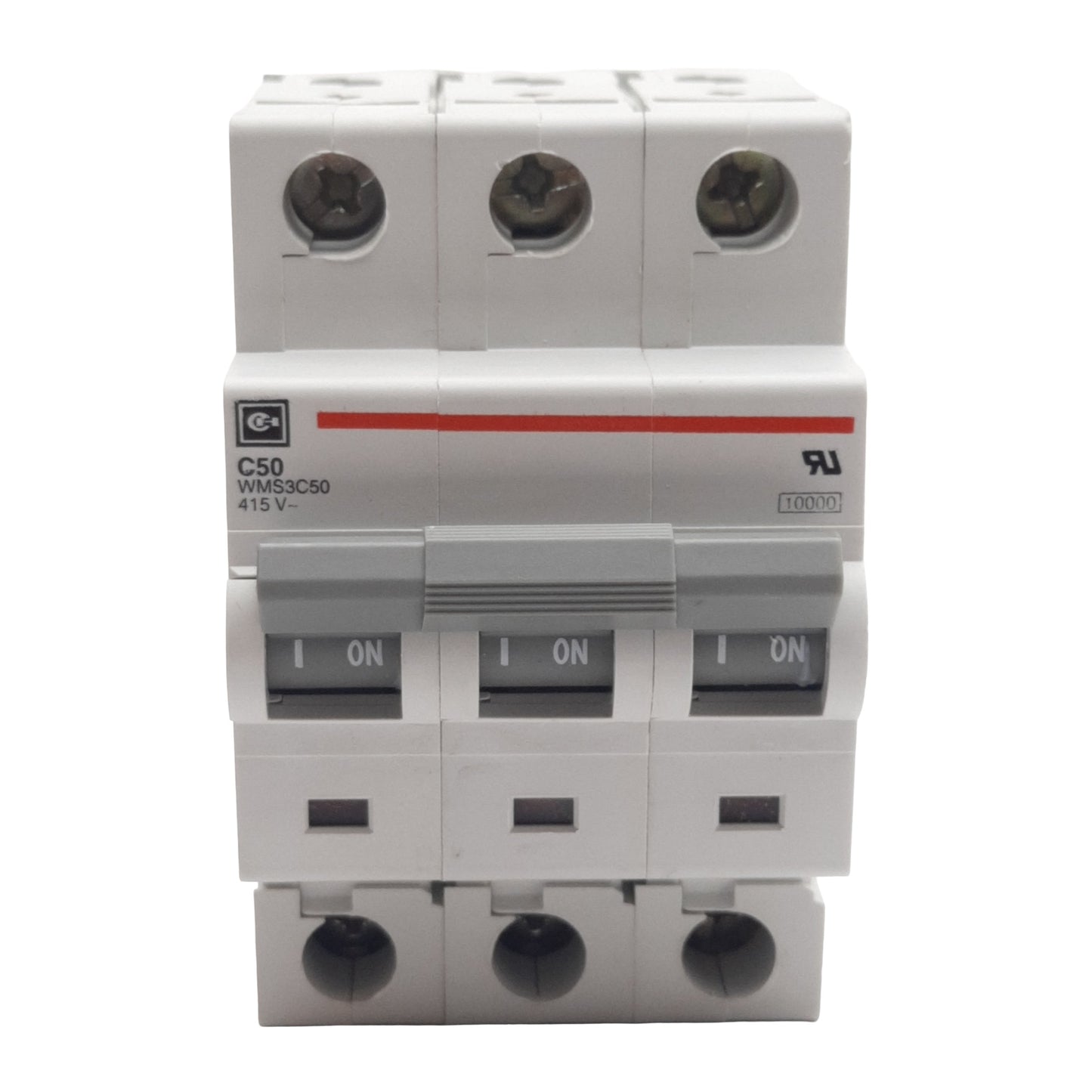 Used Cutler-Hammer WMS3C50 Circuit Breaker, 3-Pole, 50A 240/415VAC, DIN Rail