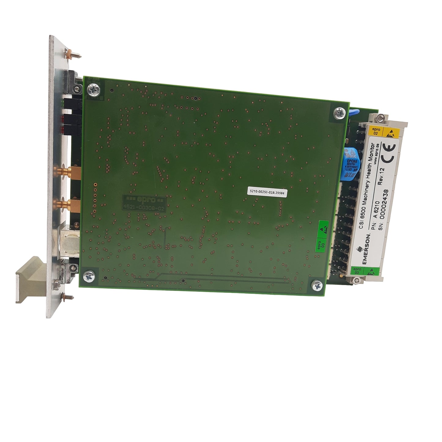 Used Emerson A6210 Thrust Position Monitor, Current 35mA Max, 2 Inputs, 0 to -22VDC