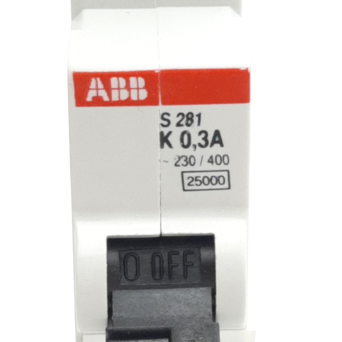Used ABB S281K0,3A Miniature Circuit Breaker, 230/400VAC, 0.3 Amps Max, DIN Rail