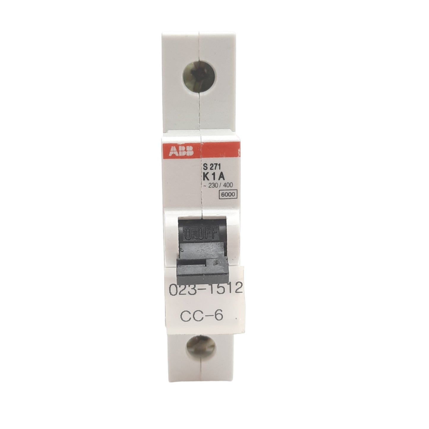 Used Lot of 3 ABB S271K1A Circuit Breakers, Single Pole, 230/400VAC, 1A, DIN Rail