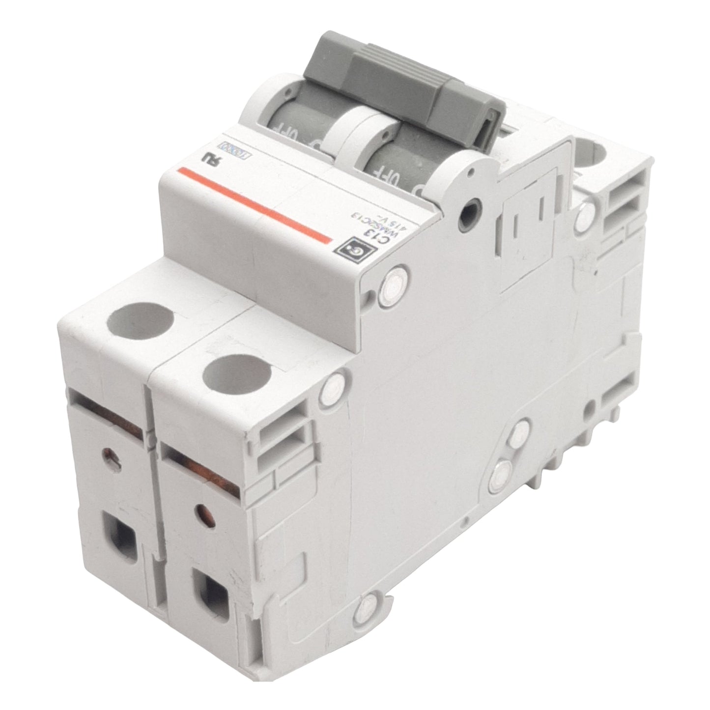 Used Lot of 2 Cutler-Hammer WMS2C13 Circuit Breaker, 2-Pole, 13A 240/415VAC, DIN Rail