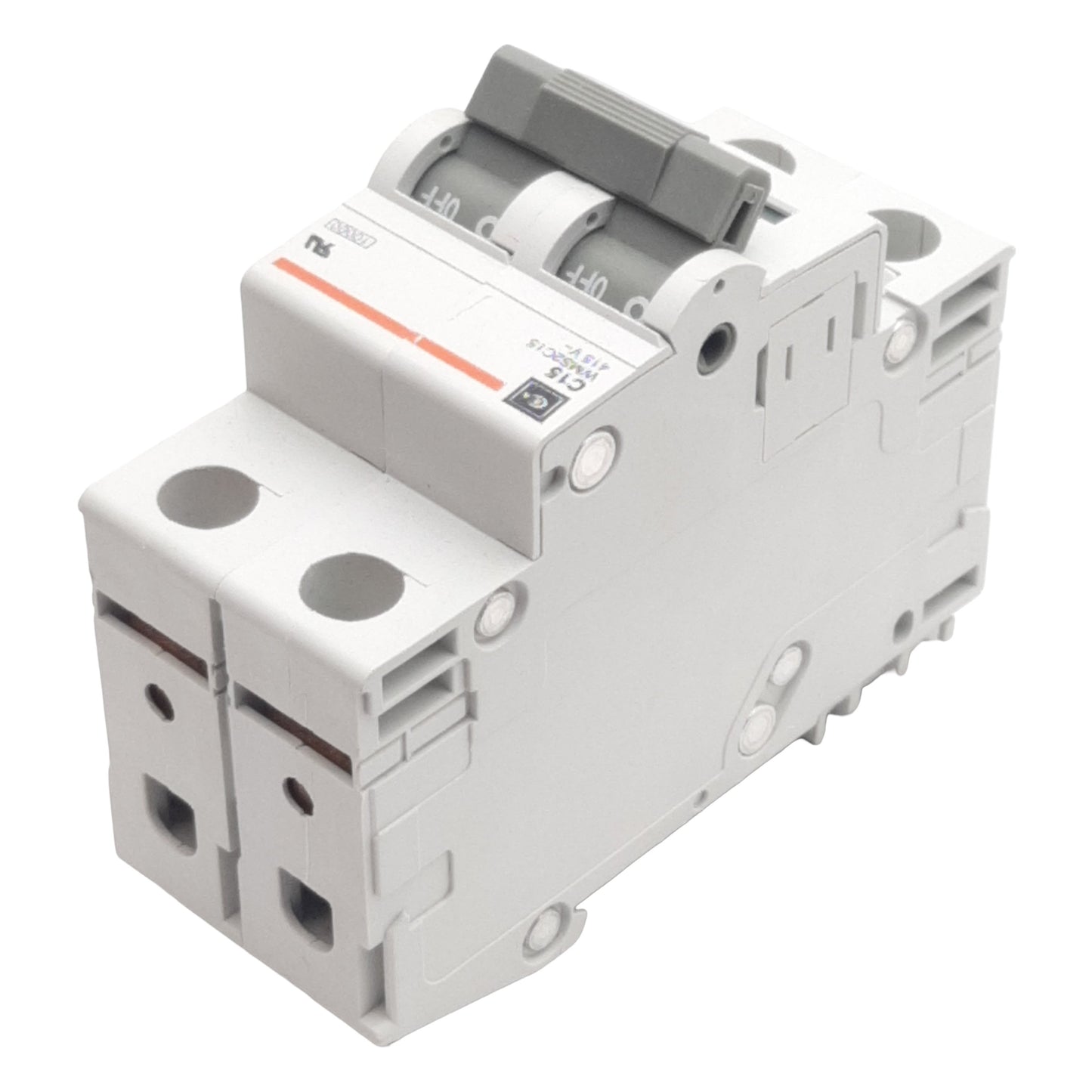 Used Lot of 2 Cutler-Hammer WMS2C15 Circuit Breaker, 2-Pole, 15A 240/415VAC, DIN Rail