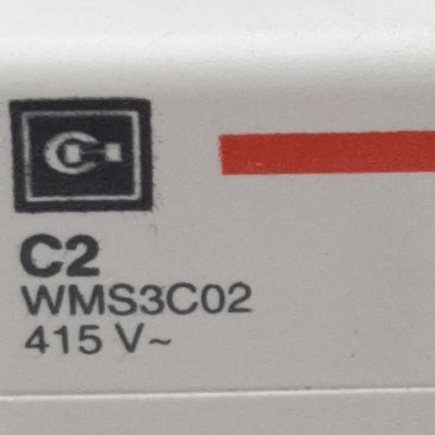 Used Cutler-Hammer WMS3C02 Circuit Breaker, 3-Pole, 2A 240/415VAC, DIN Rail