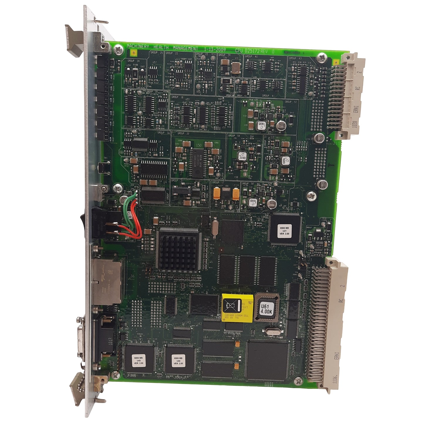 Used Emerson A6560 Processor Card, Memory 32MB DSRAM, 32Mb Flash, Resolution 16 bits