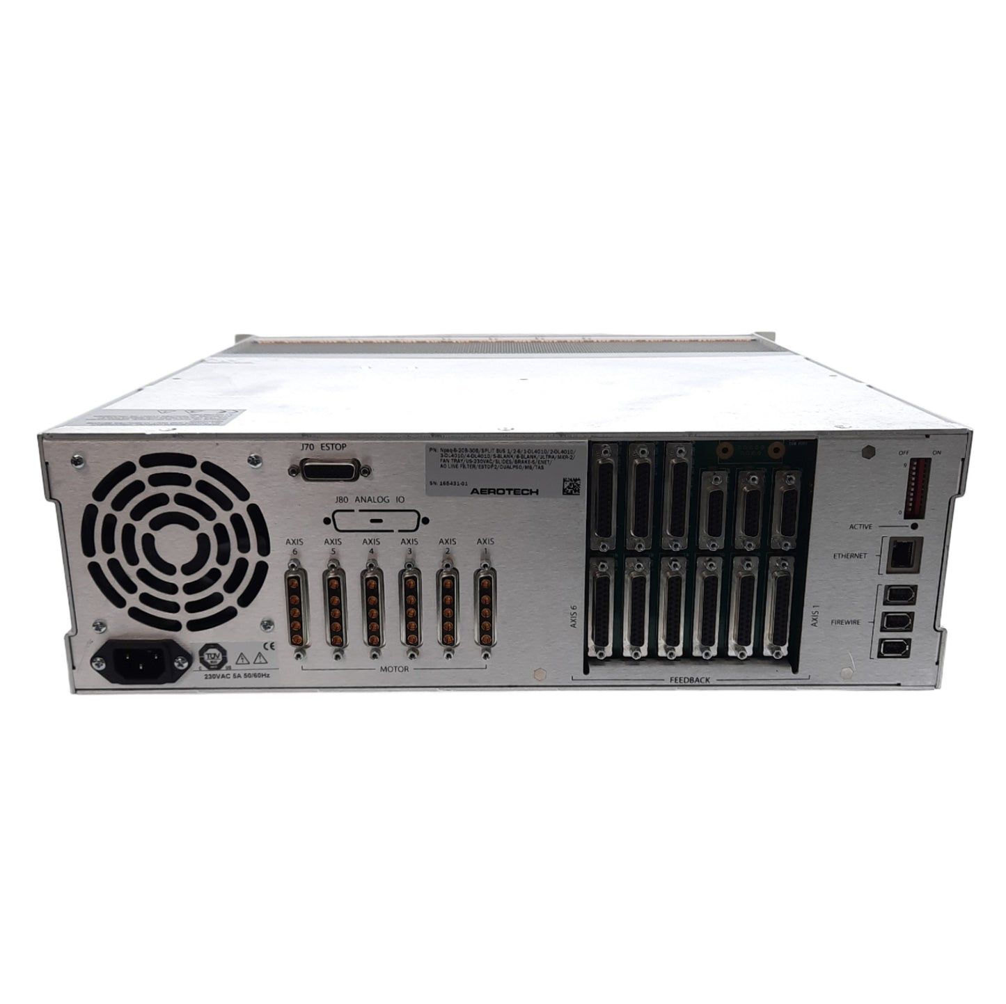 Used Aerotech A3200 Npaq-B-20B-30B 6-Axis Controller 3U Rack Mount w/4x Drives 230VAC