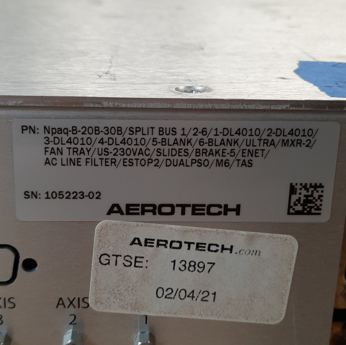 Used Aerotech A3200 Npaq-B-20B-30B 6-Axis Controller 3U Rack Mount w/4x Drives 230VAC