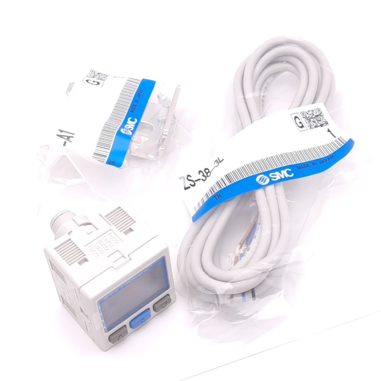 New SMC ZSE30AF-C4H-P Vacuum Switch, -100-100kPa, 1 PNP Open Out, ø4mm P2C, 12-24VDC