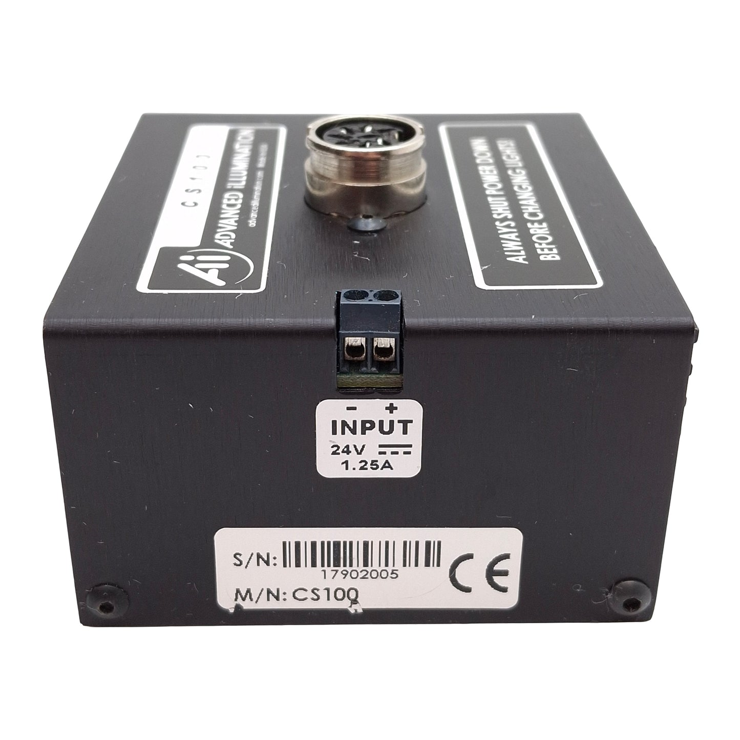 Used Advanced Illumination CS100 Machine Vision Light Power Supply, DIN 7-Pin, 24VDC