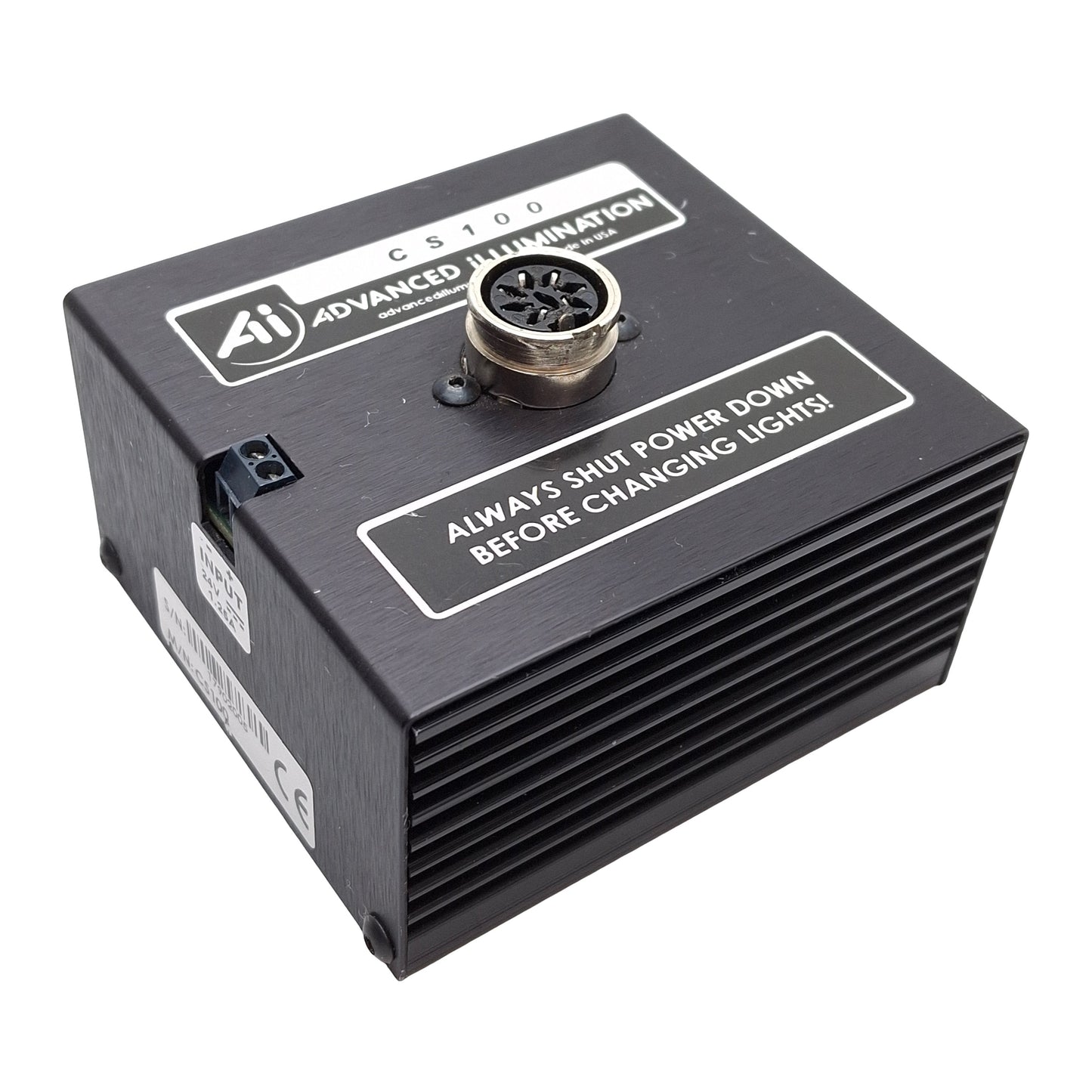 Used Advanced Illumination CS100 Machine Vision Light Power Supply, DIN 7-Pin, 24VDC