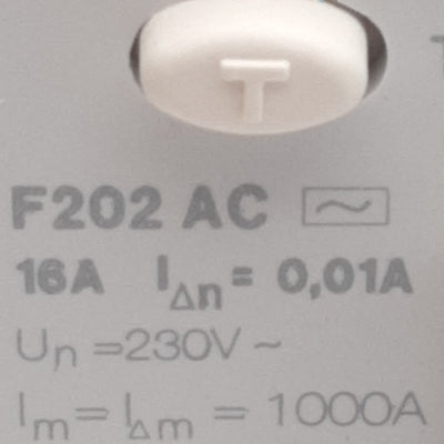 New ABB F202 AC-16/0.01 Residual Current Circuit Breaker 2-Pole, 10mA 16A 110-254VAC
