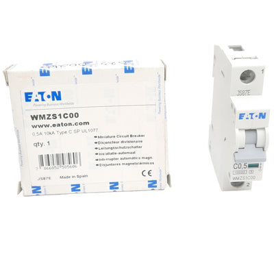 New Eaton WMZS2C00 Miniature Circuit Breaker, 277/480 VAC, 1-Pole, 0.5 Amp