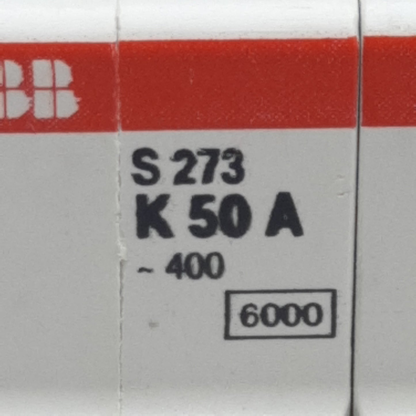 Used ABB S273-K50A Circuit Breaker, 3-Pole, 50A 277/480VAC, DIN Rail Mount
